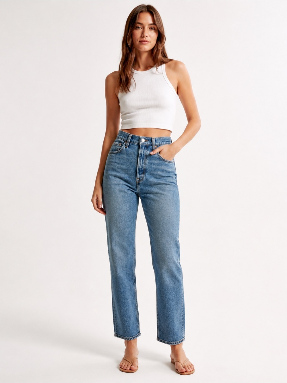 Abercrombie & Fitch The 90s Straight Ultra High Rise Curve Love Jeans 25/0 Short